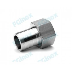 Adaptateur hexagonal femelle/cannelé Gaz/BSP inox 316L